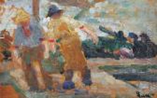 Les Travaux Des Champs Oil Painting by Maximilien Luce