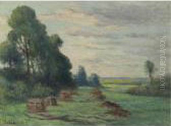 Paysage Aux Environs De Rolleboise Oil Painting by Maximilien Luce