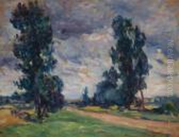 La Comte, D'auxerre Orage. Oil Painting by Maximilien Luce