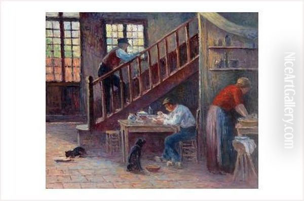 Interieur Oil Painting by Maximilien Luce