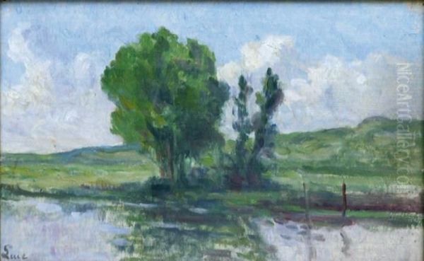 Paysage De Riviere Oil Painting by Maximilien Luce