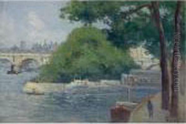 Les Bords De La Seine A Paris Oil Painting by Maximilien Luce