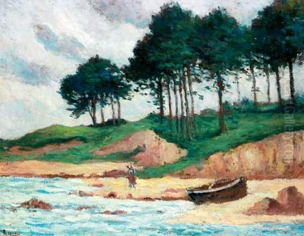 Kermouster, Les Pins No. 5 Oil Painting by Maximilien Luce