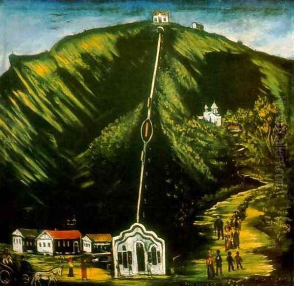 The Tiflis Funicular Oil Painting by Niko Pirosmanashvili