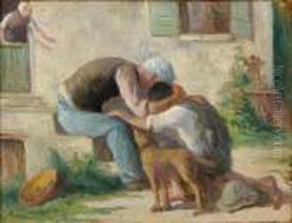 Le Retour De L'enfant P Oil Painting by Maximilien Luce