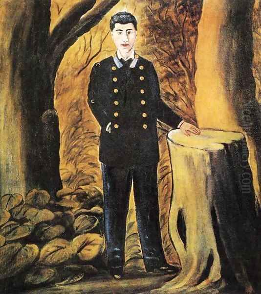 Portrait of Ilya Zdanevich 1913 Oil Painting by Niko Pirosmanashvili