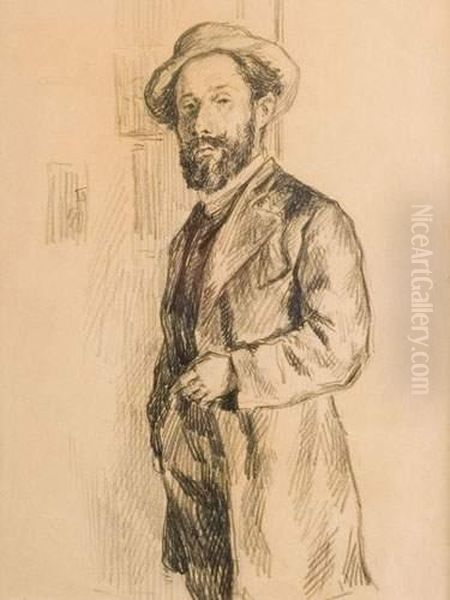 Portrait D'homme Debout Oil Painting by Maximilien Luce