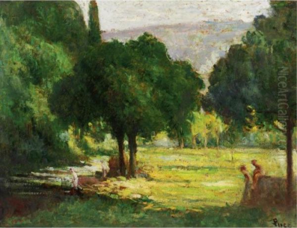 Baignade Au Bord De La Cure Oil Painting by Maximilien Luce