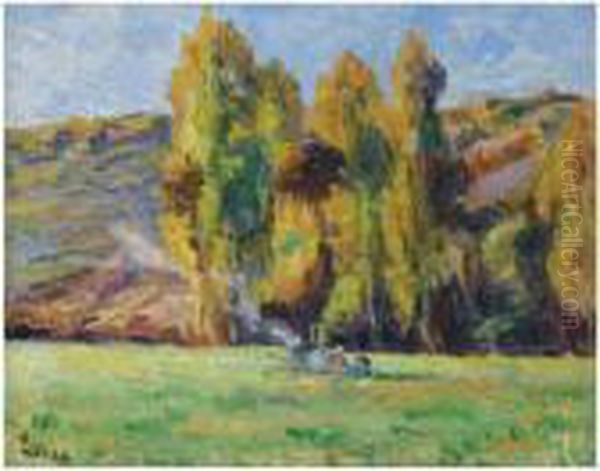 Paysage A Bessy Sur Cure Oil Painting by Maximilien Luce