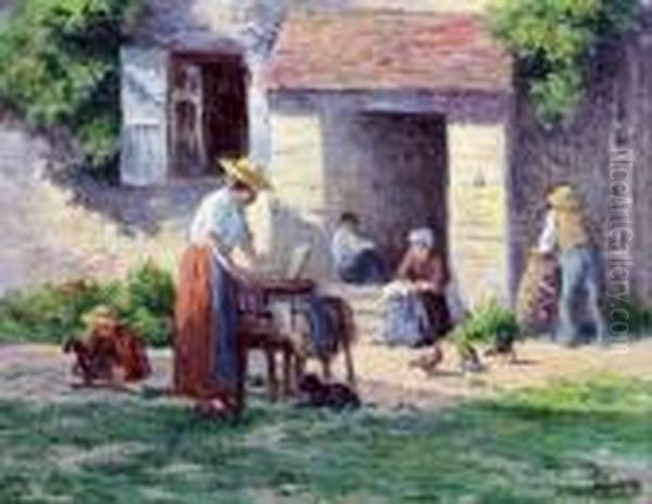 La Ferme A Bessy-sur-cure, 1906-1907 Oil Painting by Maximilien Luce