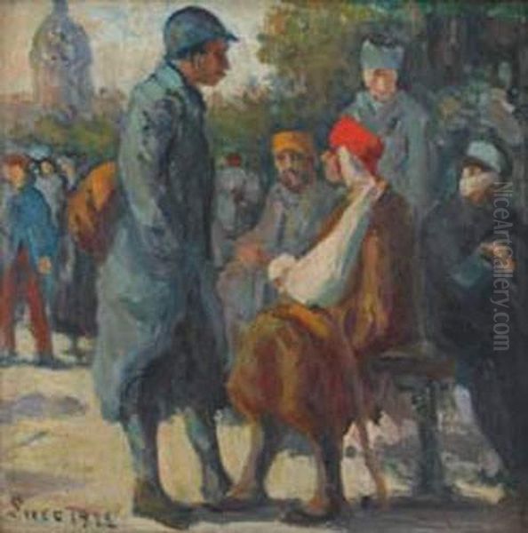 Soldats De Retour Du Front Oil Painting by Maximilien Luce