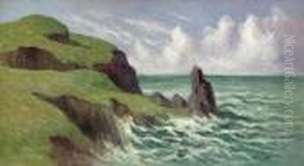 La Cote De Rotheneuf, Pres De Saint-malo Oil Painting by Maximilien Luce