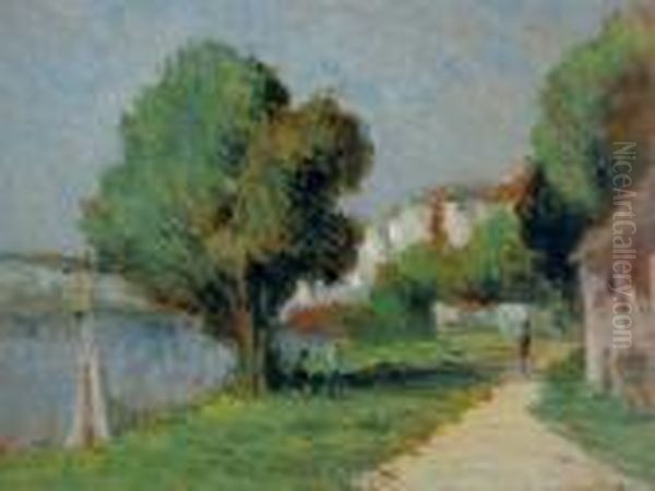 Rolleboise, Paysage Oil Painting by Maximilien Luce