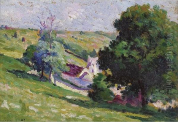 Moulineaux, Le Bouque De L'arbres A L'entree Du Village Oil Painting by Maximilien Luce