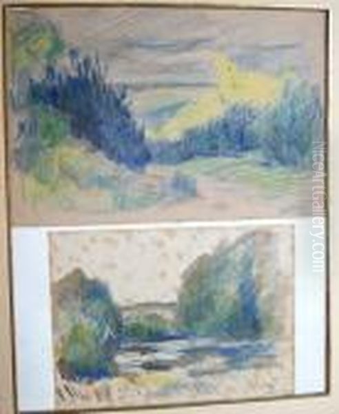 Deux Paysages Oil Painting by Maximilien Luce