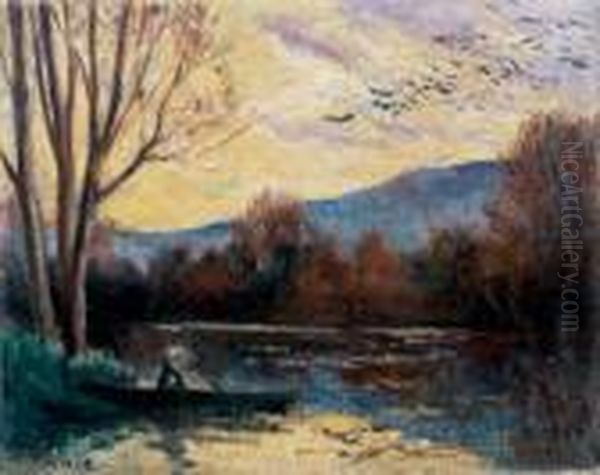 Un Lac En Automne Oil Painting by Maximilien Luce