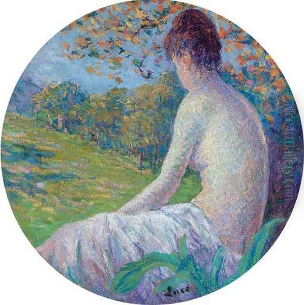 Femme Assise Oil Painting by Maximilien Luce