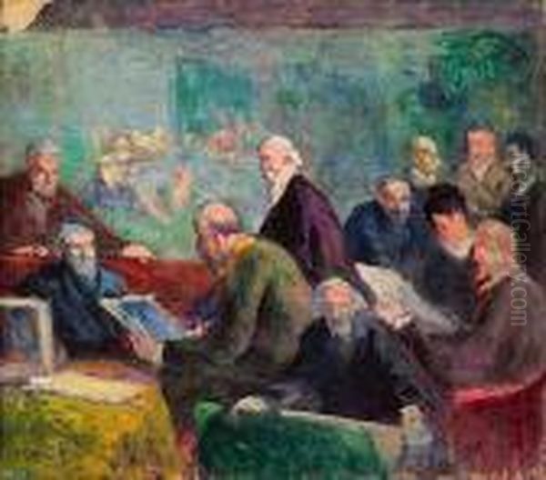 Le Jury Apres L'exposition, Circa 1905 - 1910 Oil Painting by Maximilien Luce