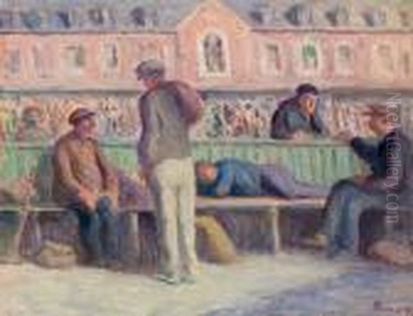 Scene De Rue Oil Painting by Maximilien Luce