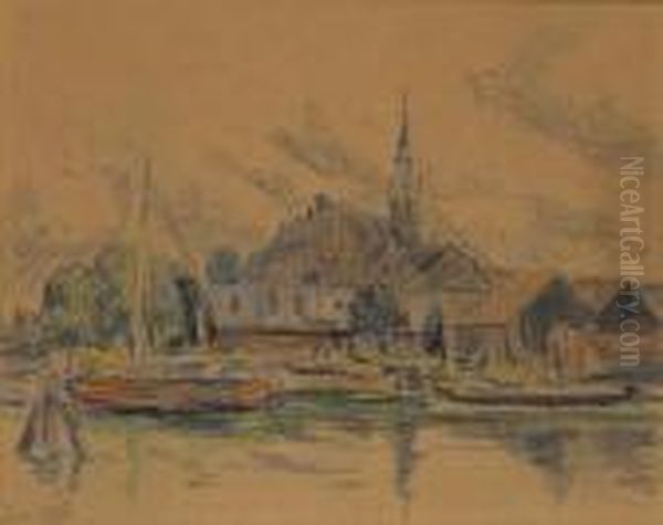 View Of A Town Oil Painting by Maximilien Luce