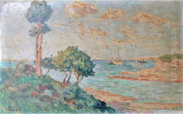 Bord De Mer En Bretagne Oil Painting by Maximilien Luce