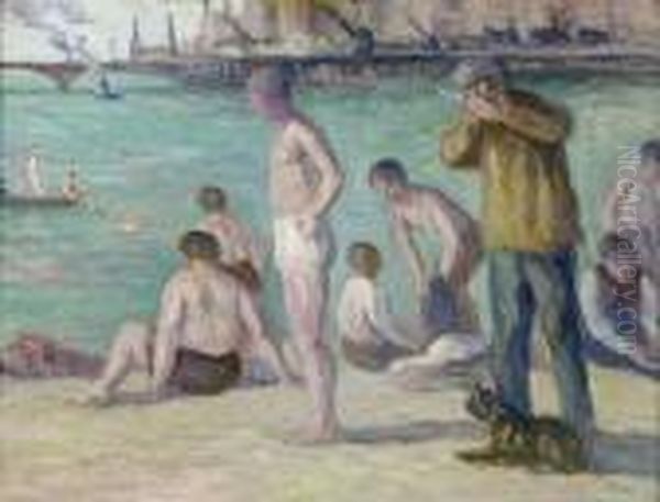 Baigneurs Oil Painting by Maximilien Luce