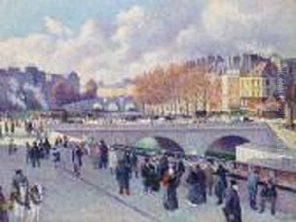 La Seine Au Pont Saint-michel Oil Painting by Maximilien Luce