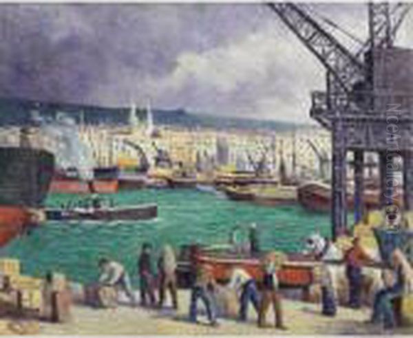 Rouen, Le Port Oil Painting by Maximilien Luce