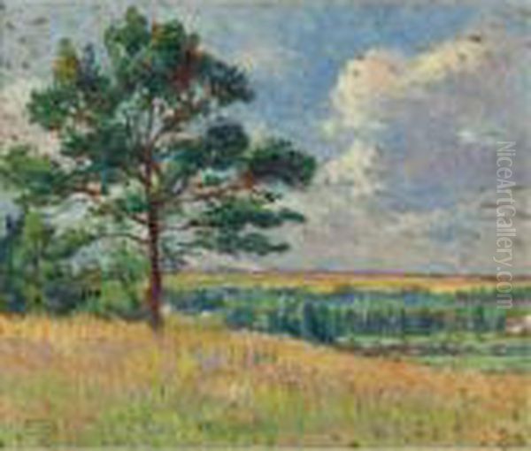 Paysage Pres De Mereville Oil Painting by Maximilien Luce