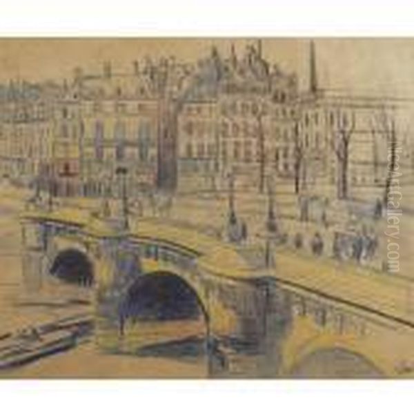 Le Pont Neuf Et Le Quai Conti Oil Painting by Maximilien Luce