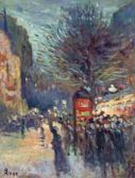 Rue A Paris Oil Painting by Maximilien Luce