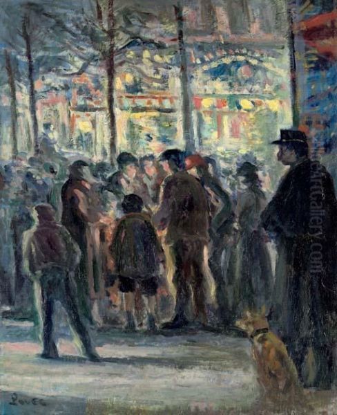 Scene De Rue En Hiver Oil Painting by Maximilien Luce