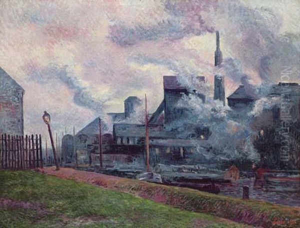 Les Bords De La Sambre Oil Painting by Maximilien Luce