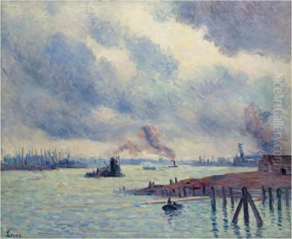 Port De Rotterdam Oil Painting by Maximilien Luce