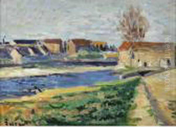 Ferme A Moulineux Oil Painting by Maximilien Luce