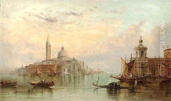 The Dogana, Venice, looking towards Santa Maria Maggiore Oil Painting by Alfred Pollentine