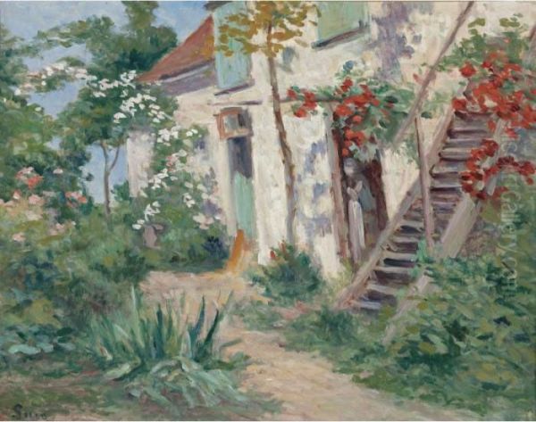 Rolleboise, La Maison De Luce Oil Painting by Maximilien Luce