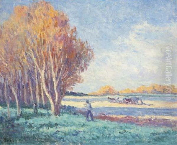 Rolleboise, Travaux Des Champs Oil Painting by Maximilien Luce