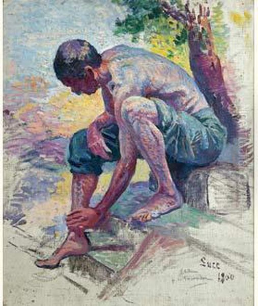 Etude Pour Le Trimardeur (etude Pour Le No 795 Du Catalogue Raisonne) Oil Painting by Maximilien Luce