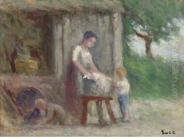 Jour De Lavage Oil Painting by Maximilien Luce