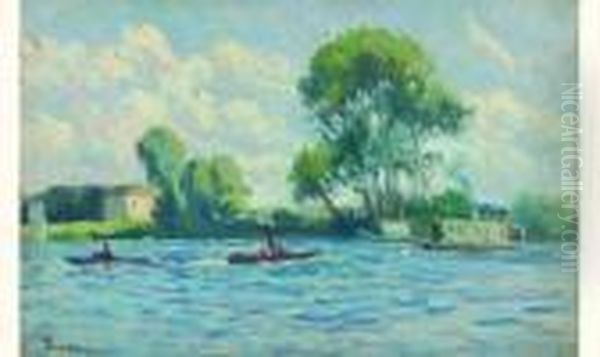  Remorqueur Sur La Seine  Oil Painting by Maximilien Luce