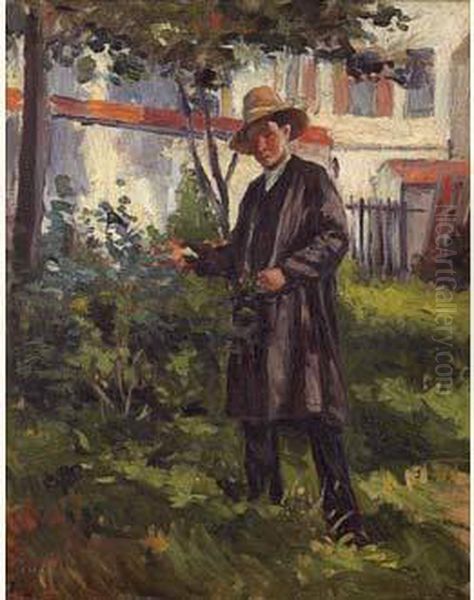 Le Petit Jardinier Vers 1878-1880 Oil Painting by Maximilien Luce