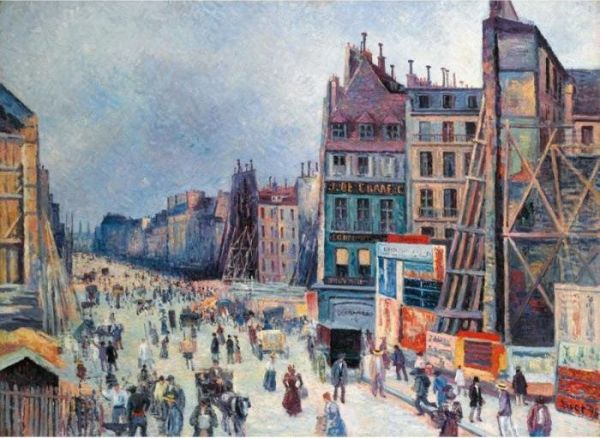 Le Percement De La Rue Reaumur Oil Painting by Maximilien Luce