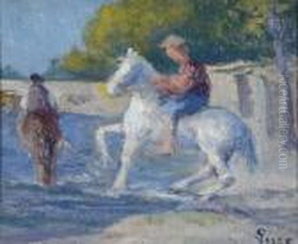 Cavalier Oil Painting by Maximilien Luce