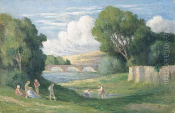 Baignade Aux Environs De Mantes by Maximilien Luce