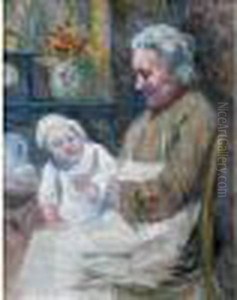 Mere Et Enfant, 1899 Oil Painting by Maximilien Luce