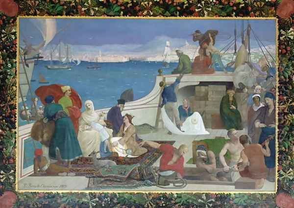 Marseilles, Gate to the Orient, 1869 Oil Painting by Pierre-Cecile Puvis De Chavannes