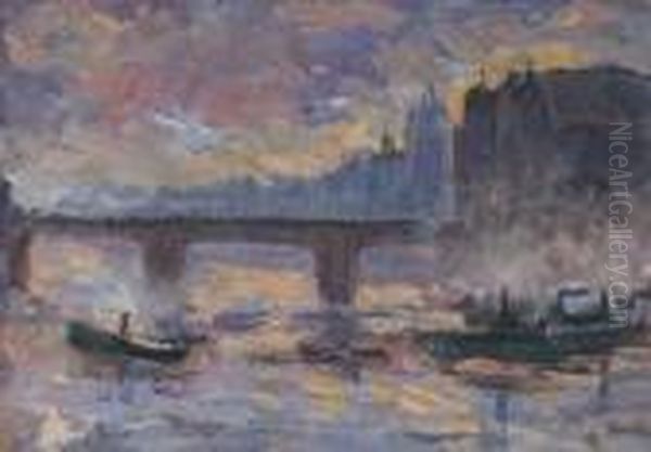 Vue De Londres Oil Painting by Maximilien Luce