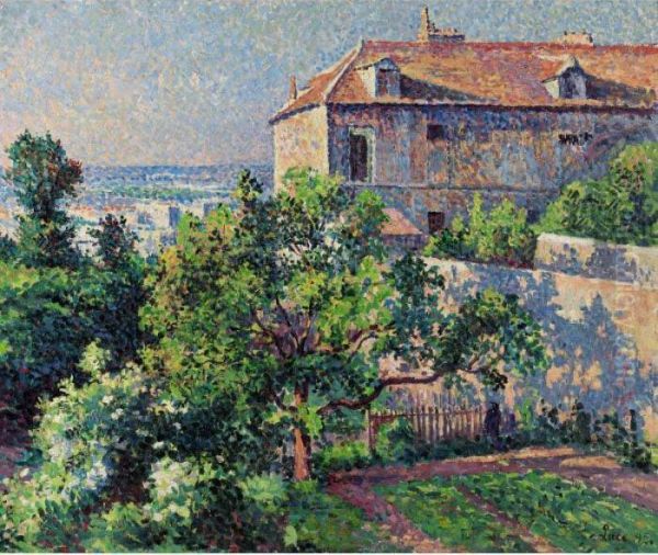 Montmartre, La Maison De Suzanne Valadon Oil Painting by Maximilien Luce