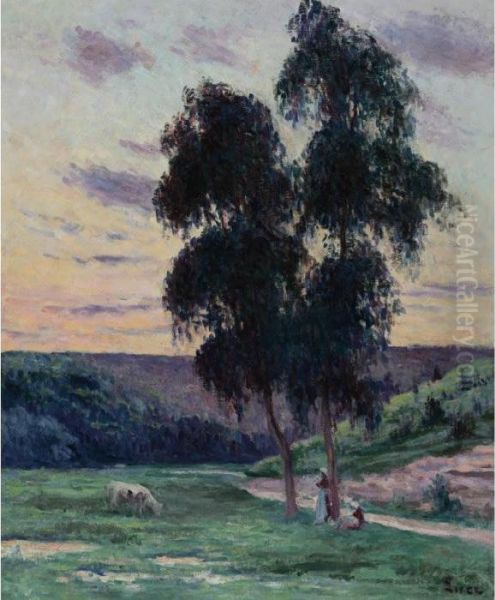 Bessy Sur Cure Oil Painting by Maximilien Luce